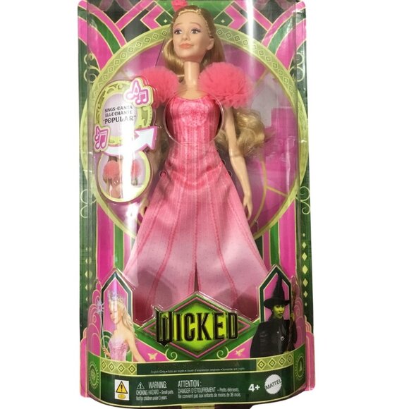Wicked Singing Glinda Barbie Doll In Pink Dress By Mattel For Ages 4+ - Picture 1 of 2